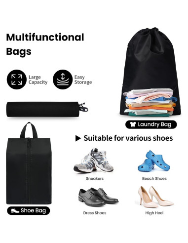 Cubos de Empaque Prezon 8 Set Organizador de Viaje Negro