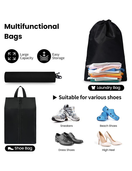 Cubos de Empaque Prezon 8 Set Organizador de Viaje Negro