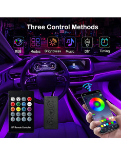 Luces LED de tira para interiores de coche SAMGCHI 800 cm RGB 2