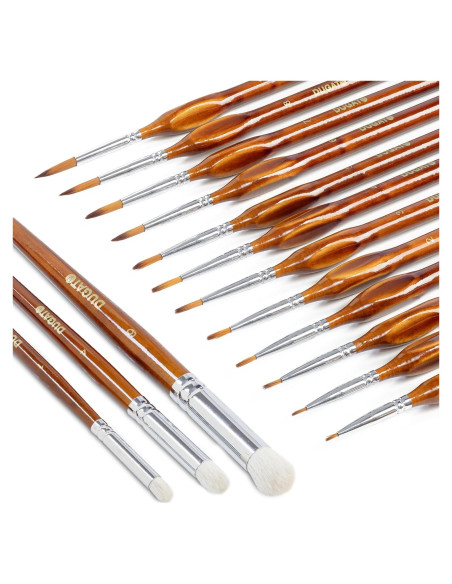DUGATO Juego de Pinceles de Pintura 15pcs Cerda Premium