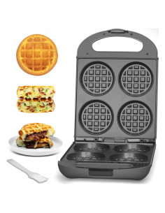 Waffle Maker Amigo del Panqueque 4 Rebanadas Antiadherente