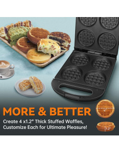 Waffle Maker Amigo del Panqueque 4 Rebanadas Antiadherente 2