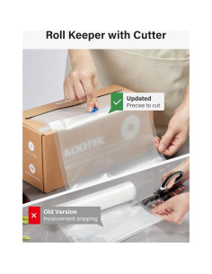 Kootek Rollos de Bolsas Sellado al Vacío 2.5kg 150m con Cortador 2