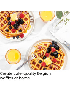 Máquina de Waffles Belgas Rotativa Chefman 1080W Acero Inoxidable 2