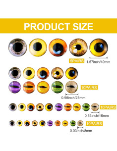 Ojos de Vidrio Redondos Zomiboo 70 Pcs 4 Tamaños DIY 2