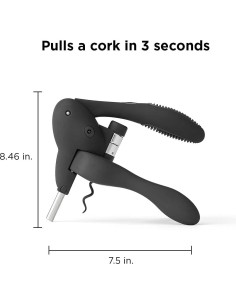 Sacacorchos Rabbit W6004N Negro con Cortador y Espiral Extra 2