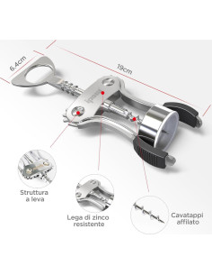 Abridor de Vino IPOW WS01 Multifuncional Plateado 2