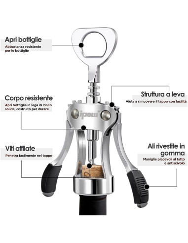 Abridor de Vino IPOW WS01 Multifuncional Plateado