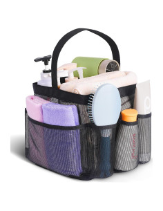 Caddy de Ducha Portátil EUDELE 8 Bolsillos Malla Negra