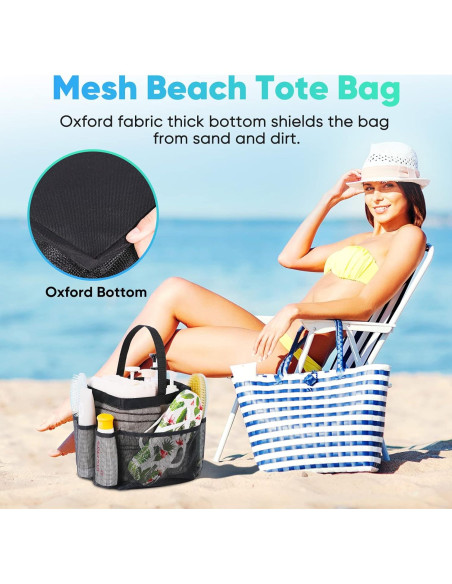 Caddy de Ducha Portátil EUDELE 8 Bolsillos Malla Negra