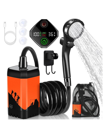 Ducha de Camping MIAOKE Portátil 7800mAh con Pantalla Digital Ducha de Camping MIAOKE Portátil 7800mAh con Pantalla Digital