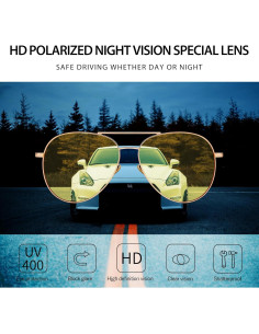 Gafas de sol aviador SUNGAIT - Lentes polarizados amarillos 2