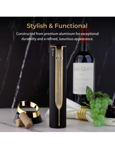 Sacacorchos Eléctrico LINKSTYLE Oro con Base Recargable