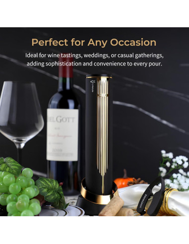 Sacacorchos Eléctrico LINKSTYLE Oro con Base Recargable