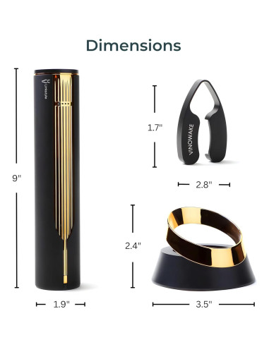 Sacacorchos Eléctrico LINKSTYLE Oro con Base Recargable