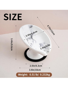 Plato de Jabón Cerámico Agyiuns Hoja Drenaje Automático 12.95x9.4cm 2