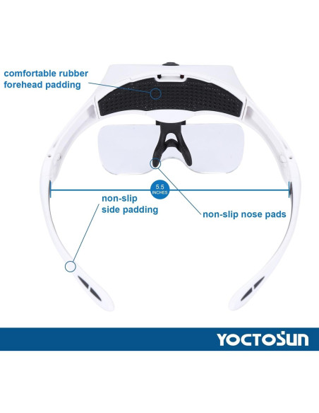 Lupa de Cabeza YOCTOSUN con 4 Luces LED y 5 Lentes Intercambiables Lupa de Cabeza YOCTOSUN con 4 Luces LED y 5 Lentes Intercambiables