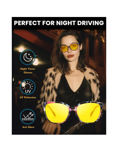 Gafas de Visión Nocturna SODQW Amarillas Polarizadas Unisex