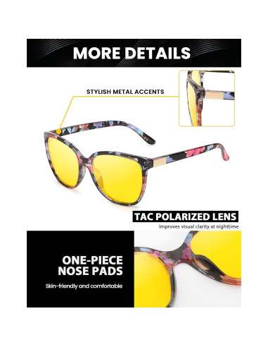 Gafas de Visión Nocturna SODQW Amarillas Polarizadas Unisex