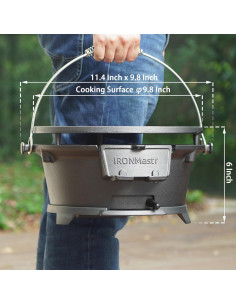 Parrilla Hibachi IronMaster R36E Hierro Fundido Portátil 2