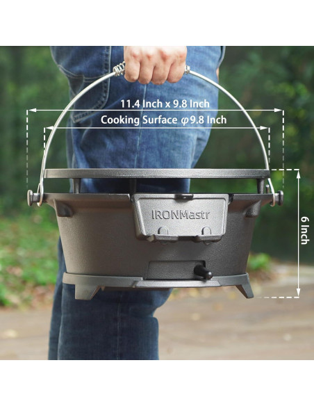 Parrilla Hibachi IronMaster R36E Hierro Fundido Portátil