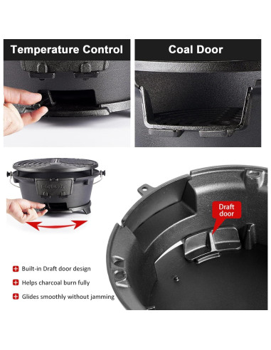 Parrilla Hibachi IronMaster R36E Hierro Fundido Portátil