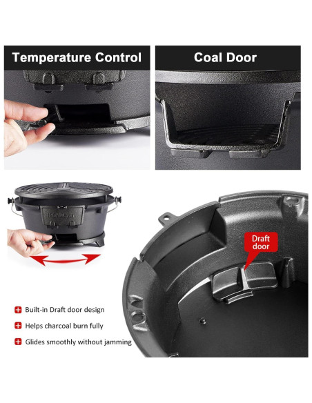 Parrilla Hibachi IronMaster R36E Hierro Fundido Portátil