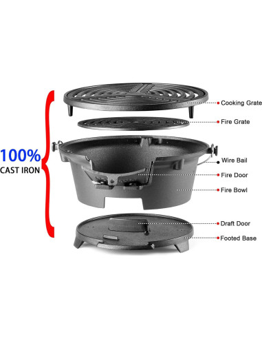 Parrilla Hibachi IronMaster R36E Hierro Fundido Portátil
