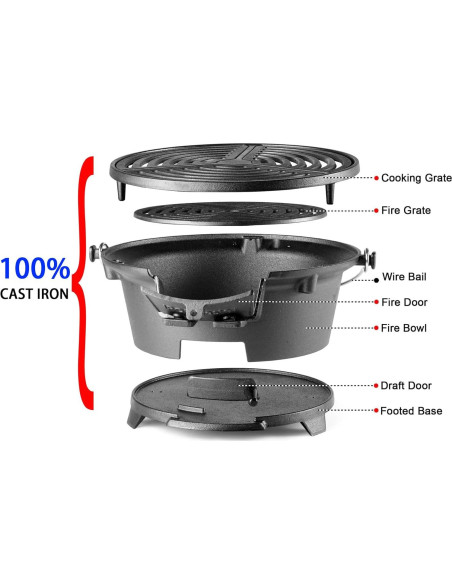 Parrilla Hibachi IronMaster R36E Hierro Fundido Portátil