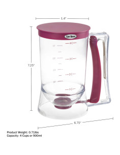 Dispensador de Mezcla Chef Buddy 900 mL Púrpura para Pancakes 2
