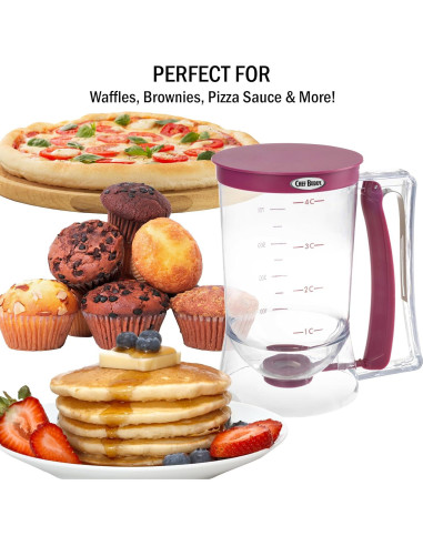 Dispensador de Mezcla Chef Buddy 900 mL Púrpura para Pancakes