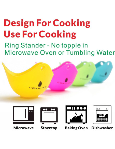 Cocedor de Huevos COZILIFE 4 Piezas Silicona Antiadherente