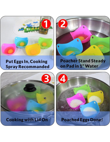 Cocedor de Huevos COZILIFE 4 Piezas Silicona Antiadherente