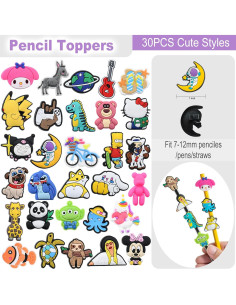 Conjunto de Adornos para Lápices Kawaii 37Pcs QIONG 2