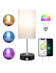 Lámpara de mesa Peteme LED RGB inteligente con USB