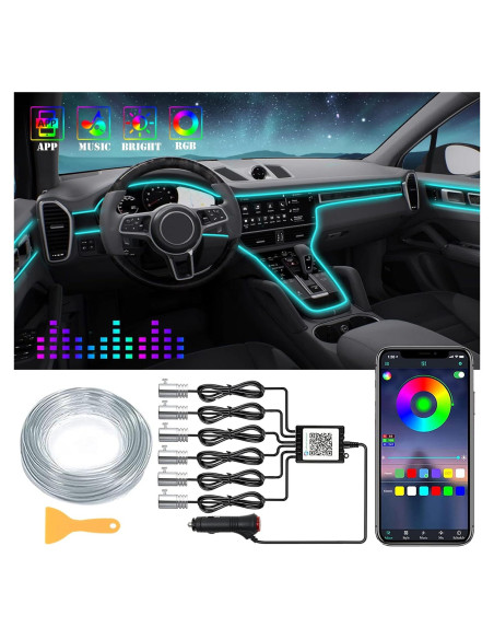 Luces LED de tira DEHERANE para coche RGB 800 cm Bluetooth