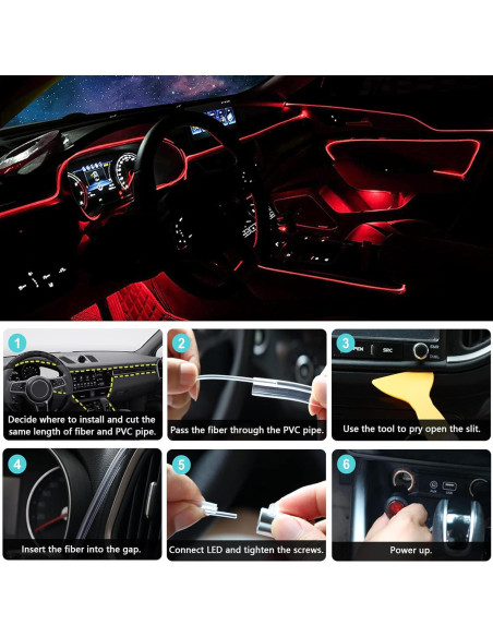 Luces LED de tira DEHERANE para coche RGB 800 cm Bluetooth
