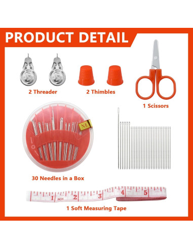 Kit de Costura 100 Piezas Renashed - Hilo, Agujas, Tijeras