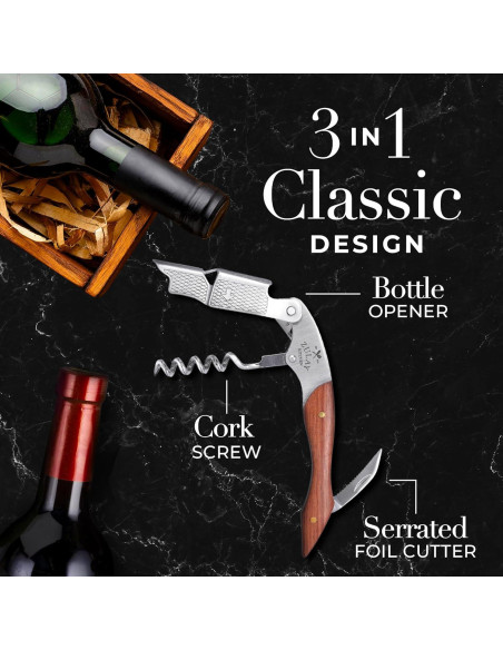 Abridor de Vino Zulay Kitchen Doble Bisagra Acero Inoxidable