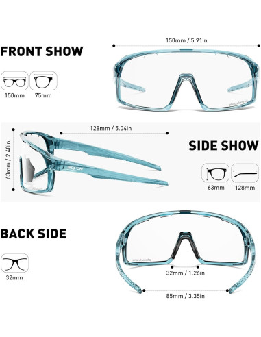 Gafas de Ciclismo SCVCN Fotoquímicas UV400 Ajustables