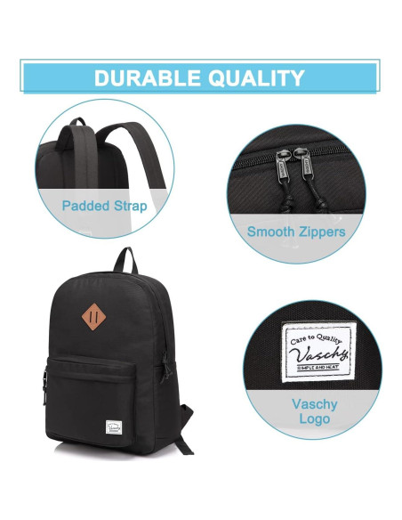 Mochila Ligera VASCHY Negra 20L Resistente al Agua Mochila Ligera VASCHY Negra 20L Resistente al Agua