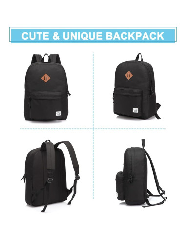 Mochila Ligera VASCHY Negra 20L Resistente al Agua