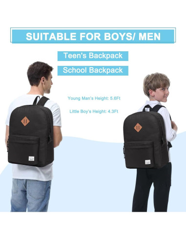 Mochila Ligera VASCHY Negra 20L Resistente al Agua