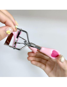 Rizador de Pestañas Anzline Acero Inoxidable con Peine Rosa 2