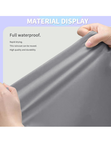 2 Ponchos de Lluvia Reutilizables Roctee para Adultos Gris