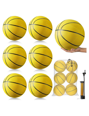 Leyndo 6 Balones de Baloncesto Tamaño 7 Goma Amarillo