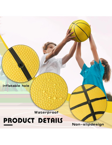 Leyndo 6 Balones de Baloncesto Tamaño 7 Goma Amarillo