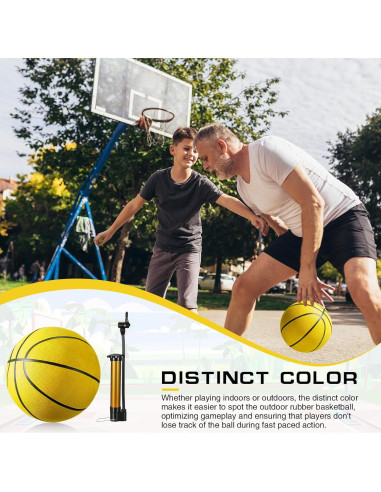 Leyndo 6 Balones de Baloncesto Tamaño 7 Goma Amarillo