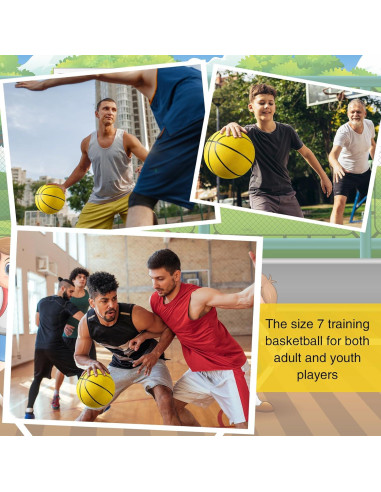 Leyndo 6 Balones de Baloncesto Tamaño 7 Goma Amarillo