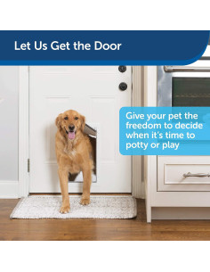 Puerta para Mascotas PetSafe Freedom Aluminio Mediana Blanca 2